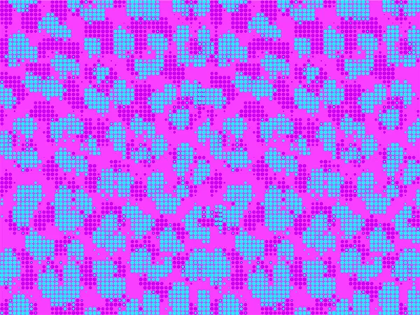 Leopard Vaporwave Violeta Pixel Arte Estilo Manchas Padrão Design Fundo — Vetor de Stock