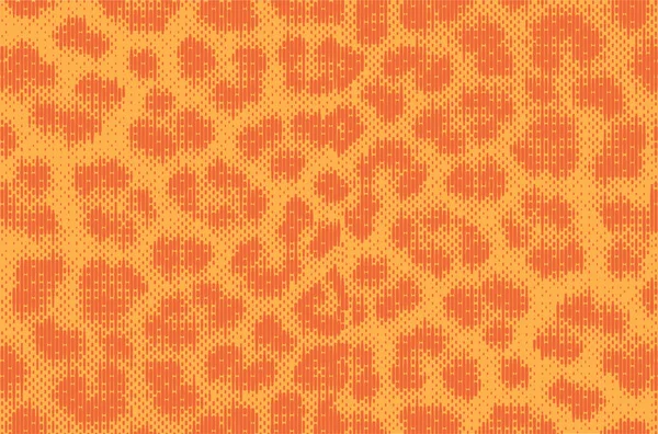 ヒョウピクセルアートスタイルの汚れパターンデザイン ドットベクトルイラスト背景 動物性毛皮 オレンジ — ストックベクタ