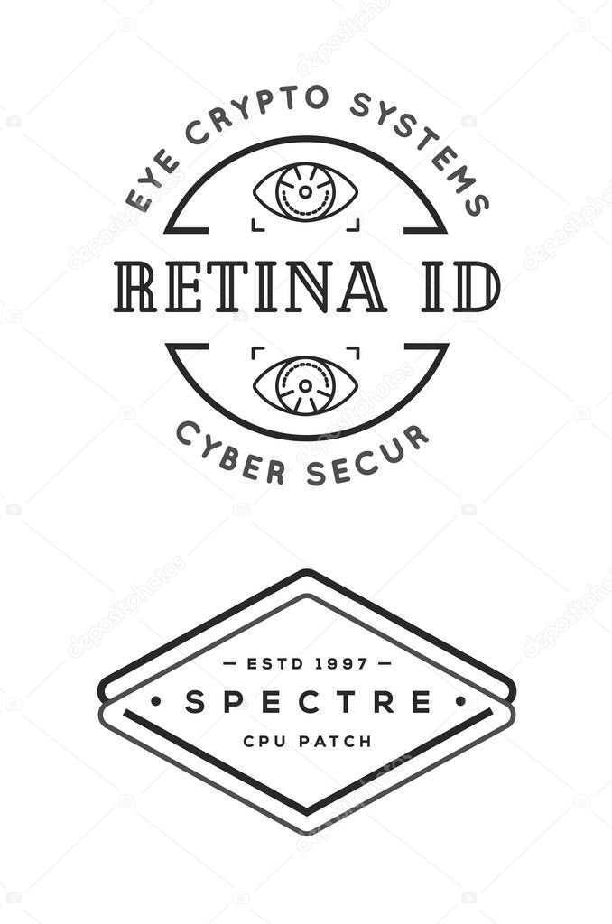 Cyber security sign or banner with icon flat design, application. Encryption, operational. Vector. Minimal.