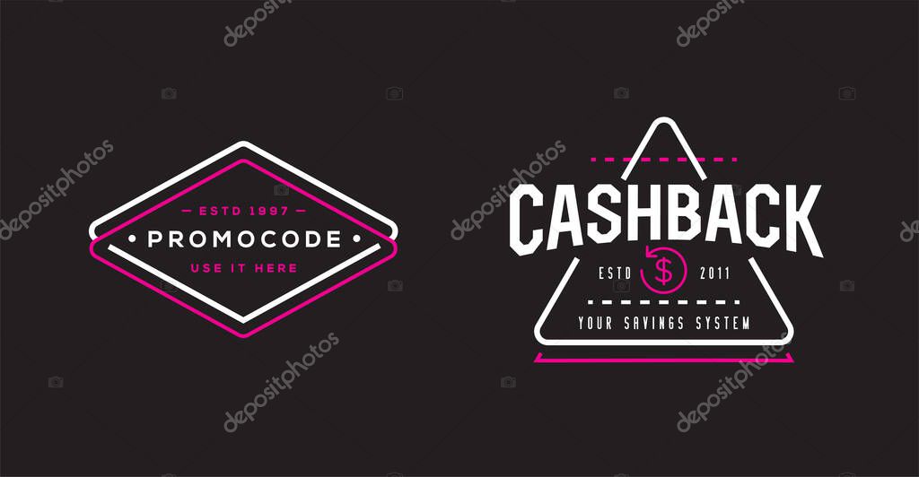 Set of E-Commerce Online Shopping Signs with Icons.
