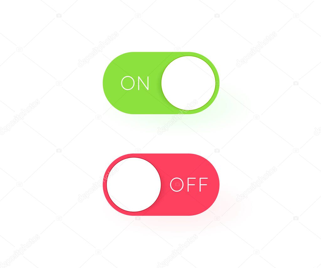 On and Off Toggle Switch Buttons Modern Devices User Interface Vector  Graphic Design