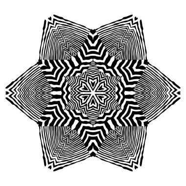 Zebra desenli şık Mandala. Vektör.