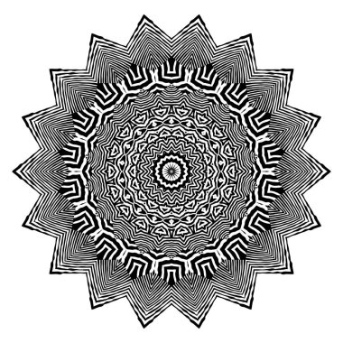 Zebra desenli şık Mandala. Vektör.