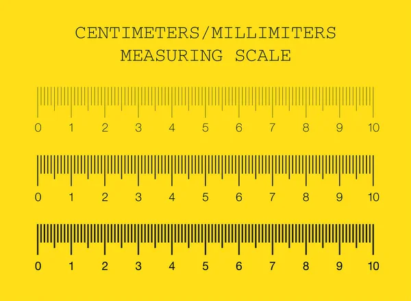 Лінійка Вимірювальна Шкала Розмітка Правителів Векторні Ілюстрації Шкала Сантиметрів Масштаб — стоковий вектор