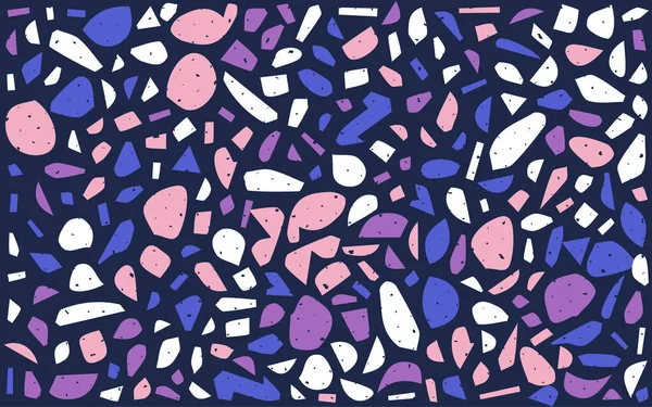 Terrazzo Naadloos Patroon Granieten Fragmenten Abstracte Achtergrond Stenen Stenen Textuur — Stockvector