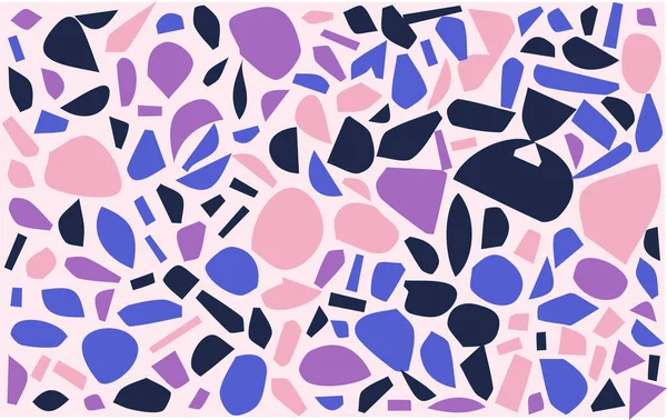 Terrazzo Naadloos Patroon Granieten Fragmenten Abstracte Achtergrond Stenen Stenen Textuur — Stockvector