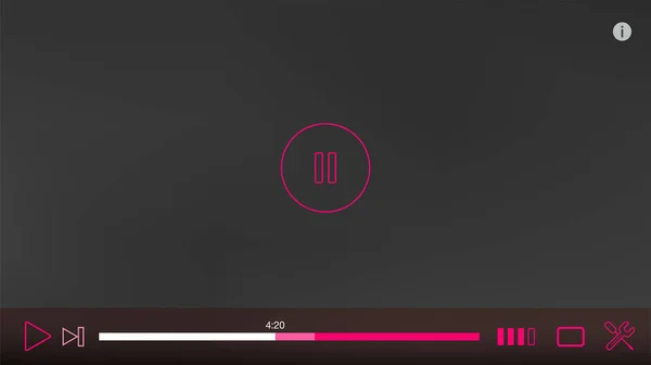 Web Video Player Υπηρεσία Streaming Υψηλής Ανάλυσης Εικονογράφηση Διανύσματος — Διανυσματικό Αρχείο