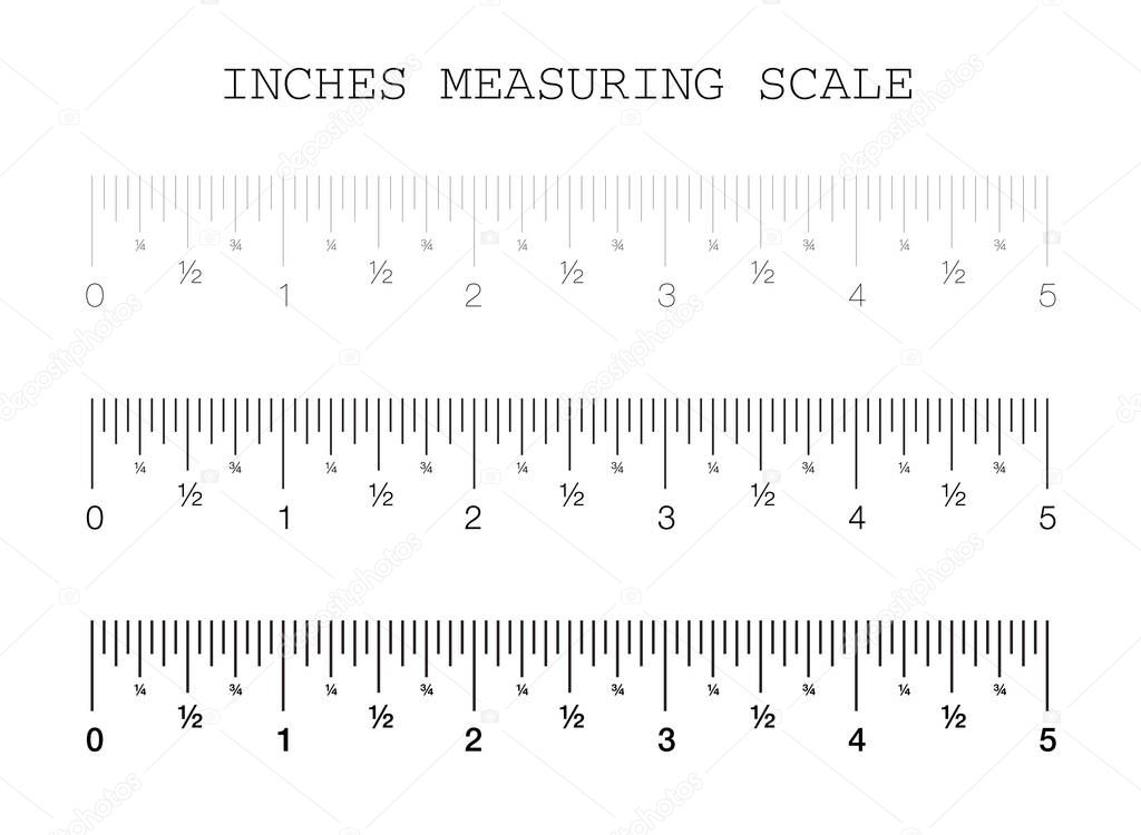 Ruler. Measuring scale, Markup for Rulers. Vector illustration. Inch Scale.