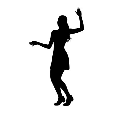 Beyaz arka planda siyah bir kadın silueti tasvir edilir. Dinamik bir duruş sergiliyor, dans ediyor gibi görünüyor ya da hareketin ortasında. Kolları yukarıda, bir eli yukarı doğru uzanıyor ve diğeri hafifçe bükülüyor. Vücudu açılı, Gail.