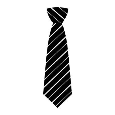 Çapraz beyaz çizgili siyah bir kravat beyaz arka planda tasvir edilir. Kravat üstten düğümlenir ve alttan bir noktaya kadar inceltilir. Çizgiler eşit aralıktadır ve kumaşın üst solundan alt sağına doğru koşar..