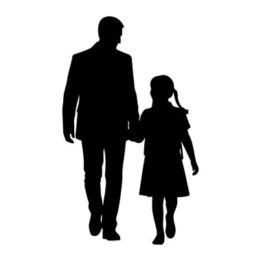 Siyah bir siluet bir adam ve genç bir kızı yan yana yürürken ve el ele tutuşurken resmediyor. Erkek daha uzundur ve takım elbise giyer, kız ise elbise giyer ve saçını at kuyruğu yapar. Göğüsten aşağıya doğru sade bir beyaza doğru sürüklenirler.