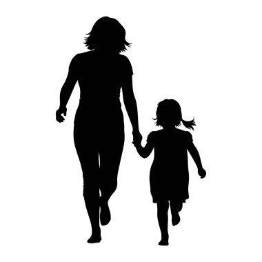 Bir kadın ve küçük bir çocuğun el ele tutuşarak yürüdüğü siyah bir siluet. Kadın çocuktan daha uzundur ve her ikisi de beyaz arka planda tasvir edilir. Şekilleri simsiyahtır, katıksız bir kontrast oluştururlar..