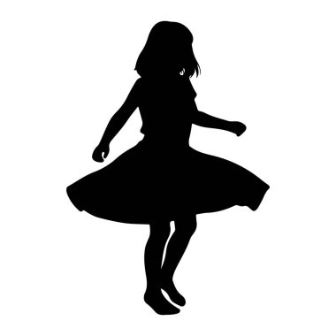 Genç bir kızın siyah bir silueti kıvrılırken yakalandı. Döndükçe süzülen geniş, alevli bir eteği olan bir elbise giyer. Kolları açık, bacakları bükük, neşeli bir hareket ve enerjik bir oyun hissi veriyor. Th