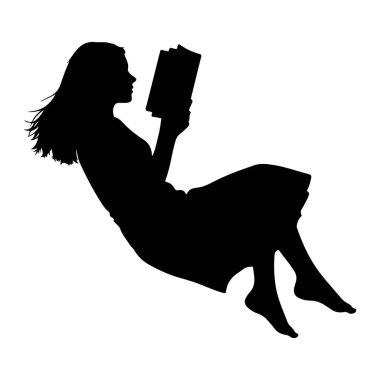 Beyaz arka planda siyah bir kadın silueti tasvir edilir. Profilde, saçları arkasında dalgalanırken görülüyor. Vücudu sanki havada süzülüyor ya da hareket ediyor gibi. Elinde açık bir kitap tutuyor ve kendini kaptırmış gibi görünüyor. 