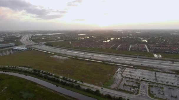 Aerial view over roads in South Florida — Stock Footage Aerial view over roads in South Florida Video Clip