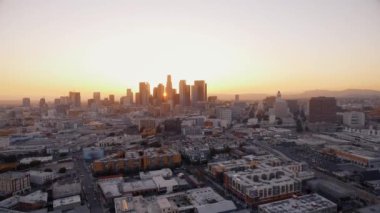 Los Angeles büyük havadan çekim sırasında günbatımı