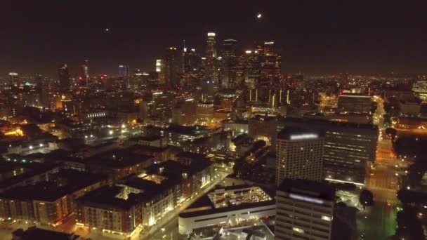 Szép légi felvétel, a Los Angeles-i éjszaka — Stock videók