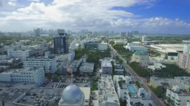 Miami Beach, Florida South Beach bölgesinde binaların gündüz havadan görünümü