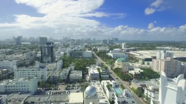 Overdag Luchtfoto Van Gebouwen Omgeving Van South Beach Miami Beach — Stockvideo