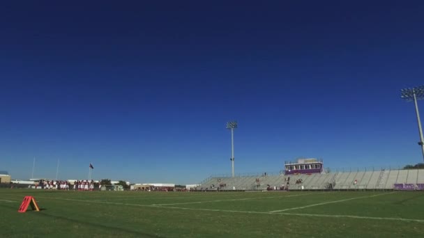 Voyager Tourné Travers Match Football Lycée Pris Sur Terrain — Video