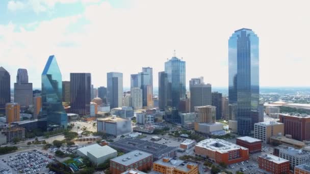德州达拉斯市中心日间空中拍摄 — 图库视频影像
