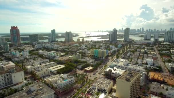 Miami Florida Miami Beach Alanı Gündüz Havadan Çekim — Stok video