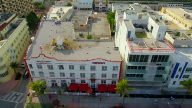 South Beach, Miami Ocean Drive etrafında Gündüz hava pan atış