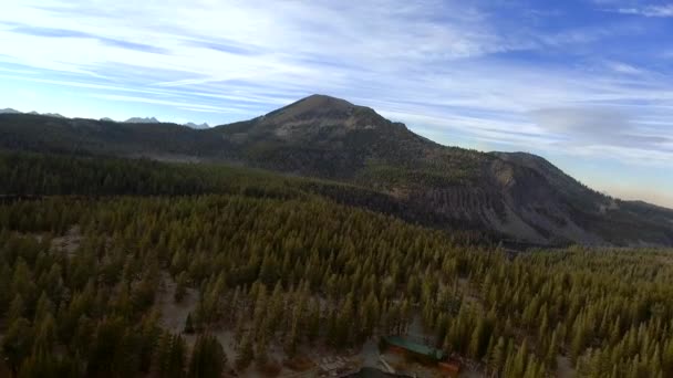 Foto Aérea Diurna Que Mueve Desde Montaña Lago Vegetación Mammoth — Vídeo de stock