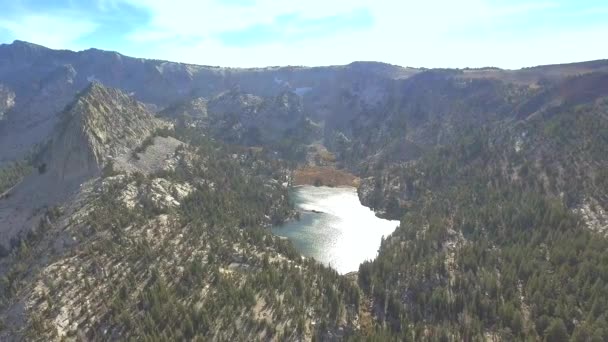 Dzienne Lotnicze Strzał Poruszający Się Obszaru Crystal Lakes Mammoth Lakes — Wideo stockowe