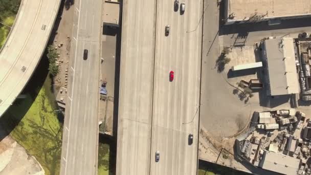 Aerial shot over roads in Glendale, CA — Stock Video