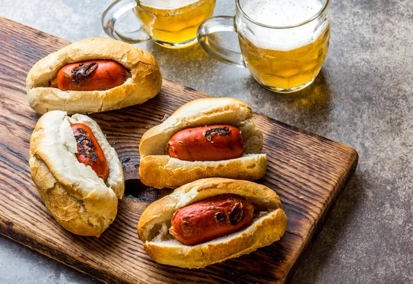 Choripan Comida Latino Americana Argentina Chilena Salsichas Chorizo Cachorros Quentes — Fotografia de Stock