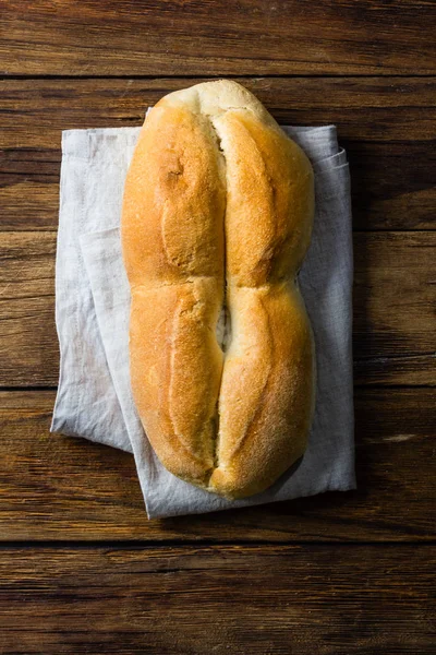 Traditionelles Chilenisches Brot Marraqueta Auf Holzgrund — Stockfoto