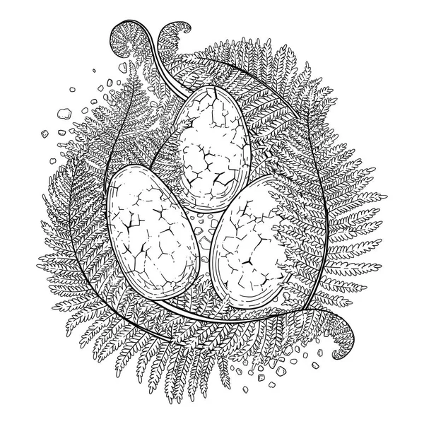 Grafik dinasaur yumurta — Stok Vektör