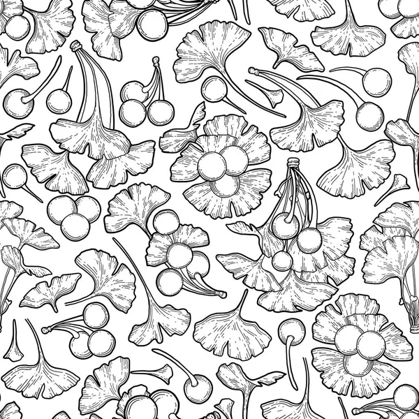 Grafik ginkgo biloba dalları