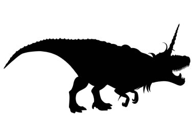 Tek boynuzlu at boynuz ve yele ile grafik tyrannosaurus.