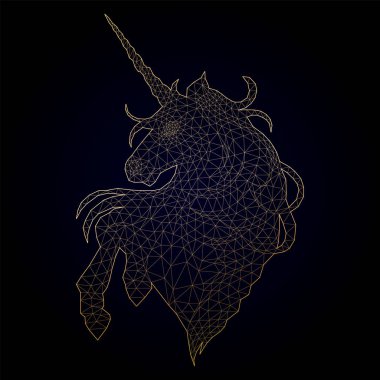 Grafik düşük Poli tek boynuzlu at