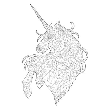 Grafik düşük Poli tek boynuzlu at