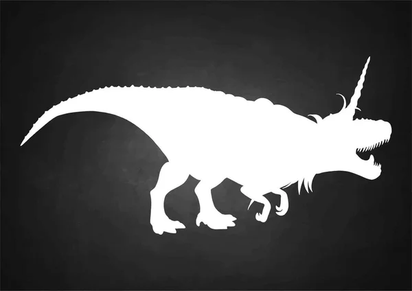 Графический тираннозавр с рогом единорога и гривой . — стоковый вектор