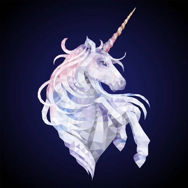 Graphic low poly unicorn — Stock Vector