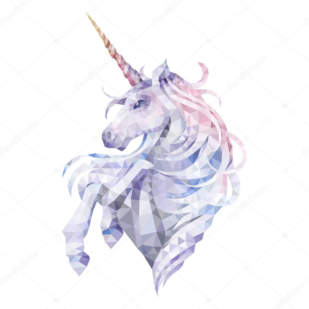 Graphic low poly unicorn
