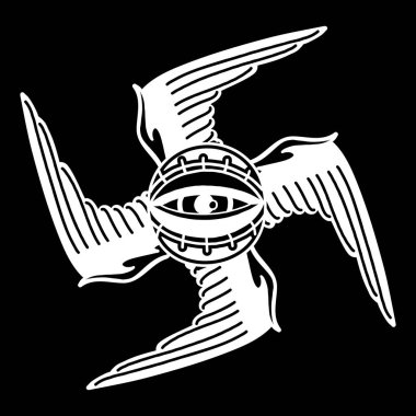 Grafik kanatlı all-gören göz