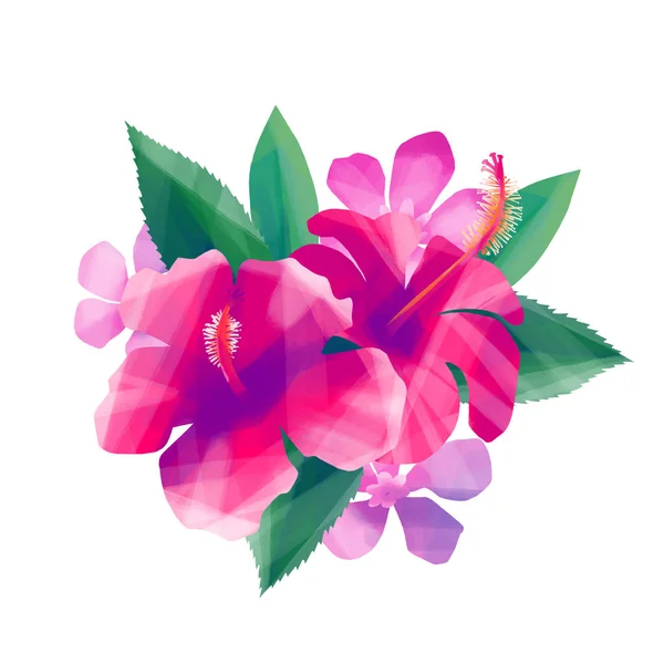 Экзотический цветочный дизайн гуашь — стоковое фото