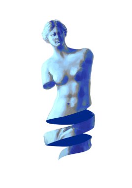 Venus de Milo sculpture with sliced skin clipart