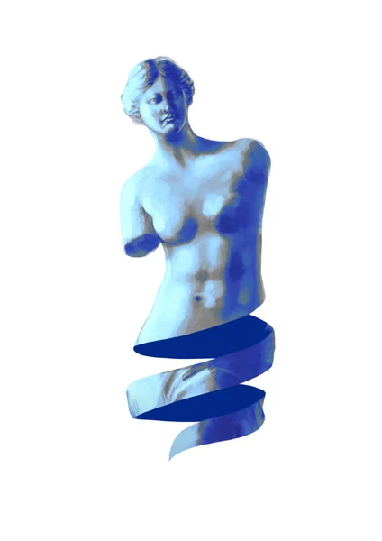 Socha Venuše de Milo s plátky kůží — Stock fotografie