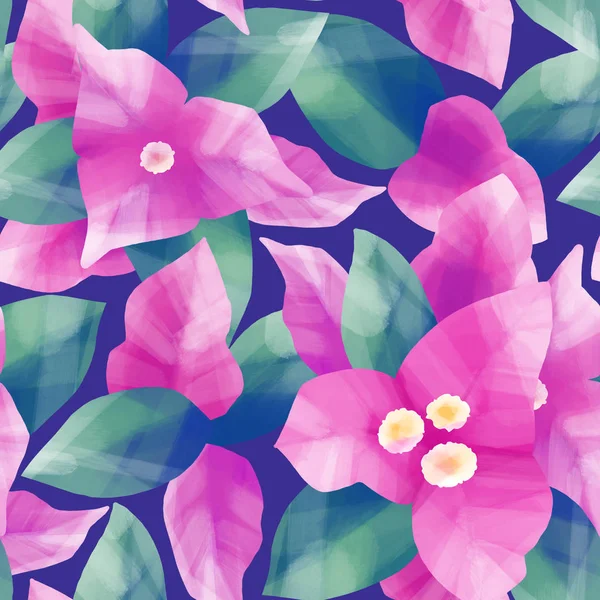 Pastel renkli desen egzotik yaprak ve çiçek — Stok fotoğraf