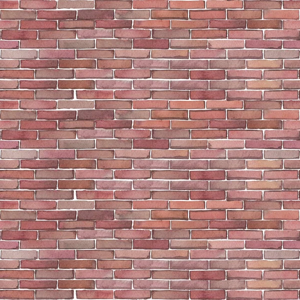 Aquarel naadloze patroon van rode bakstenen muur — Stockfoto
