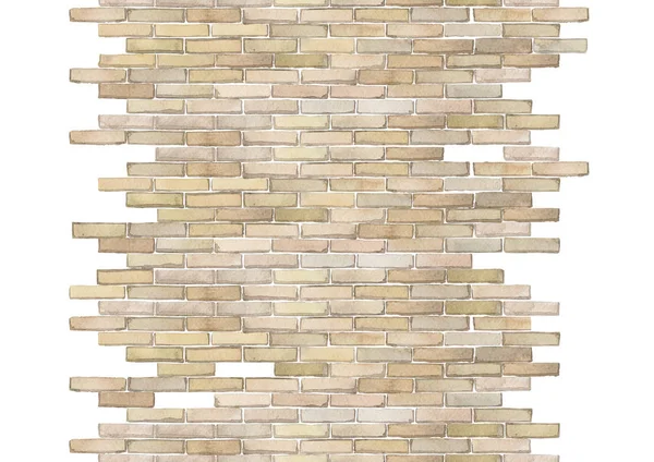 Watercolor brick wall isolated on white background — Stock Photo, Image