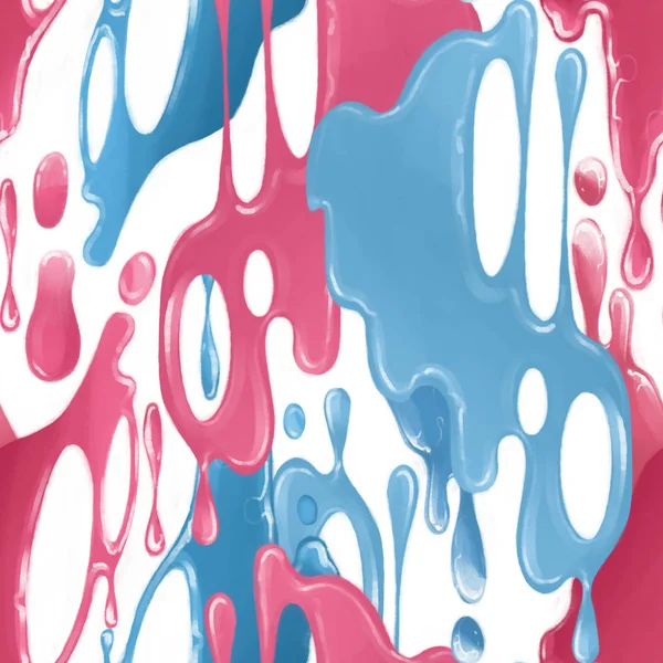 O líquido abstrato flui nas cores rosa e azul com efeito brilhante . — Fotografia de Stock