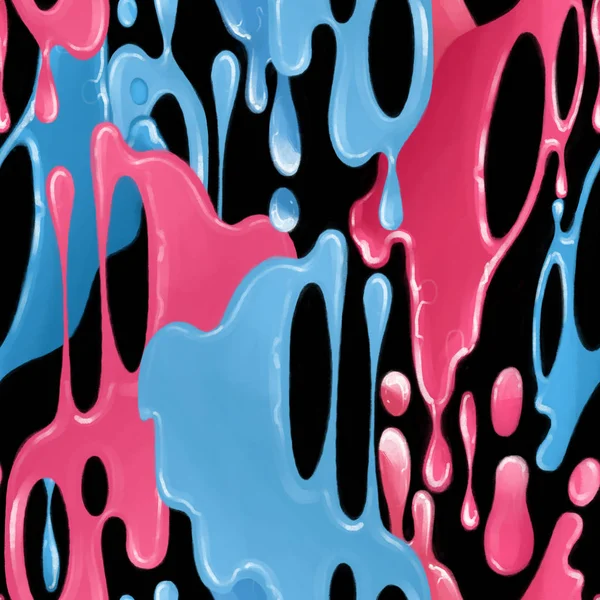 Abstrakta flytande flöden i rosa och blå färger med glansig effekt. — Stockfoto