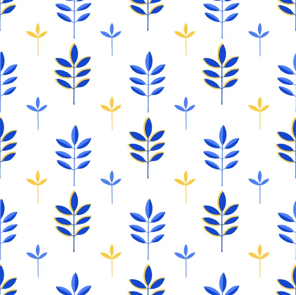 Canlı renklerde minimalist yaprakların soyut seamless modeli